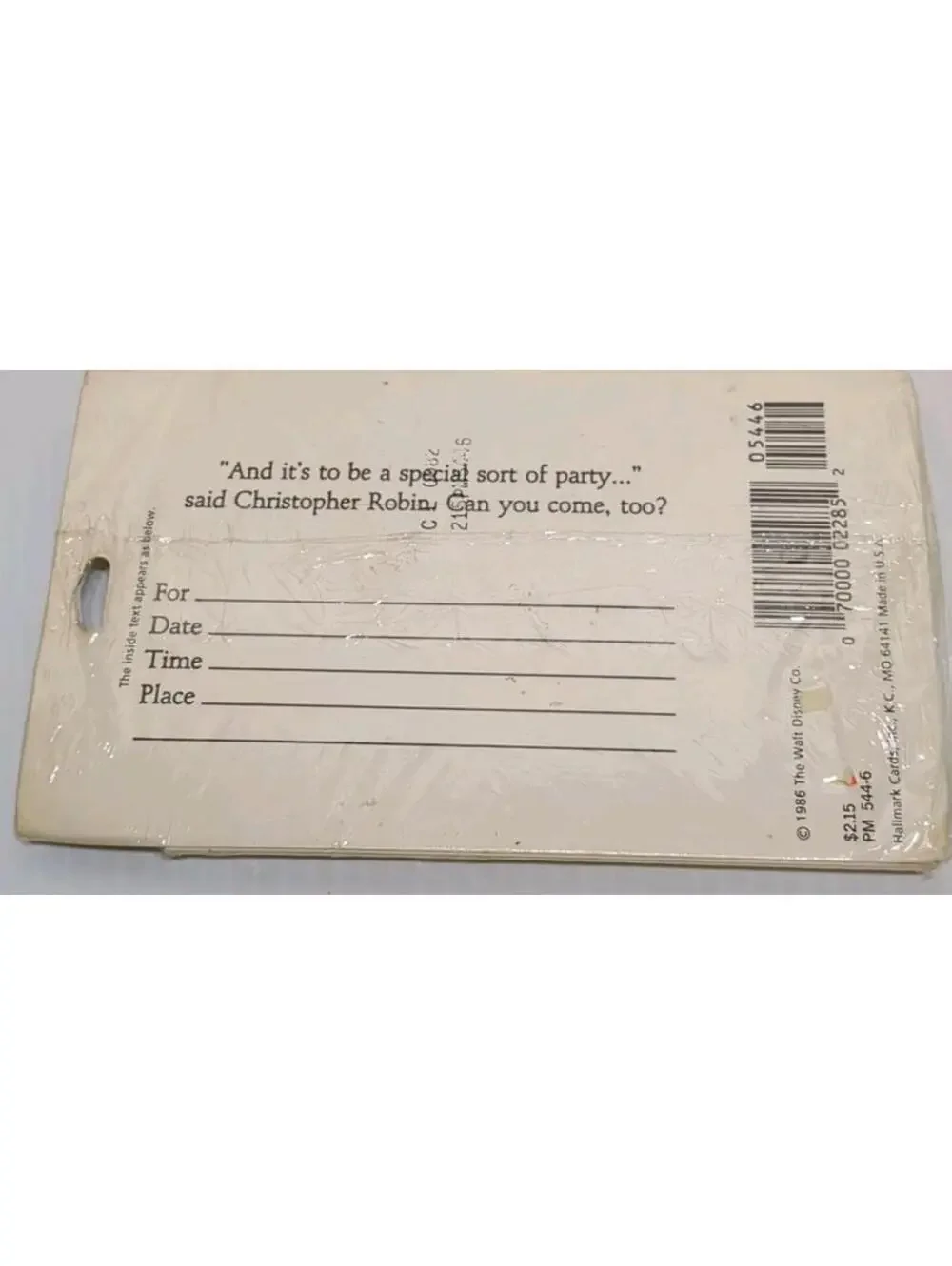 Vtg Winnie The Pooh Birthday Invitations 8ct Hallmark Disney 1986